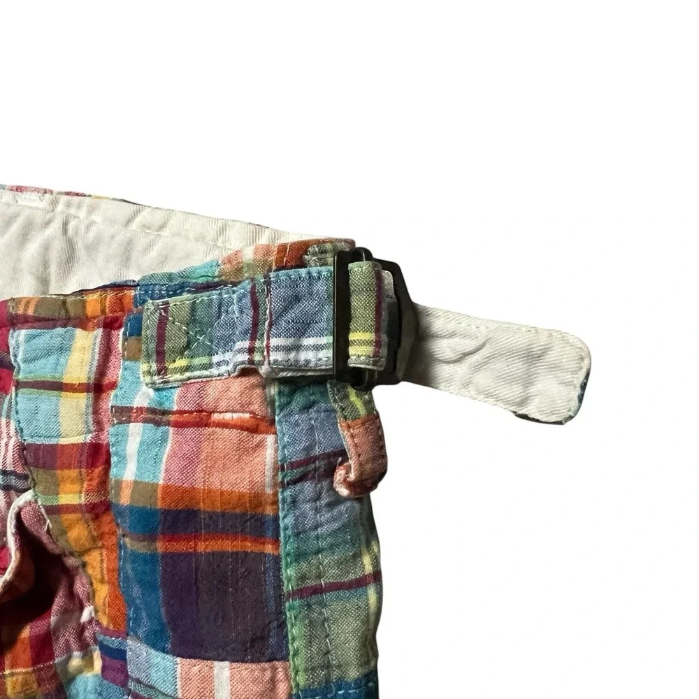 Polo Ralph Lauren Madras Patchwork Cargo Shorts Mens 34 Plaid Y2K 9